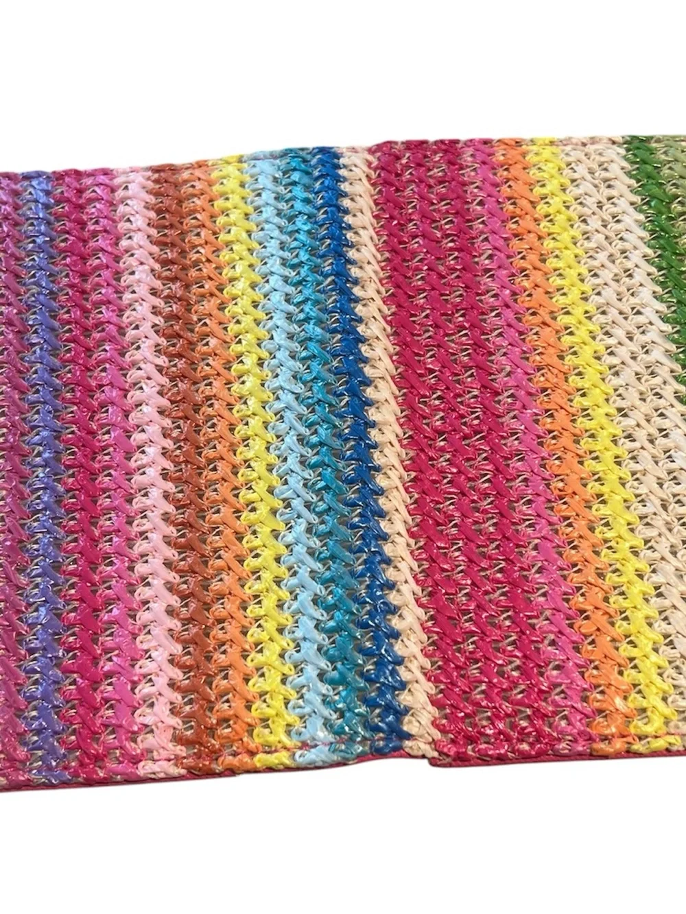 Miamica Rainbow Raffia Passport Case and Handwoven Bohemian zipper pouch.